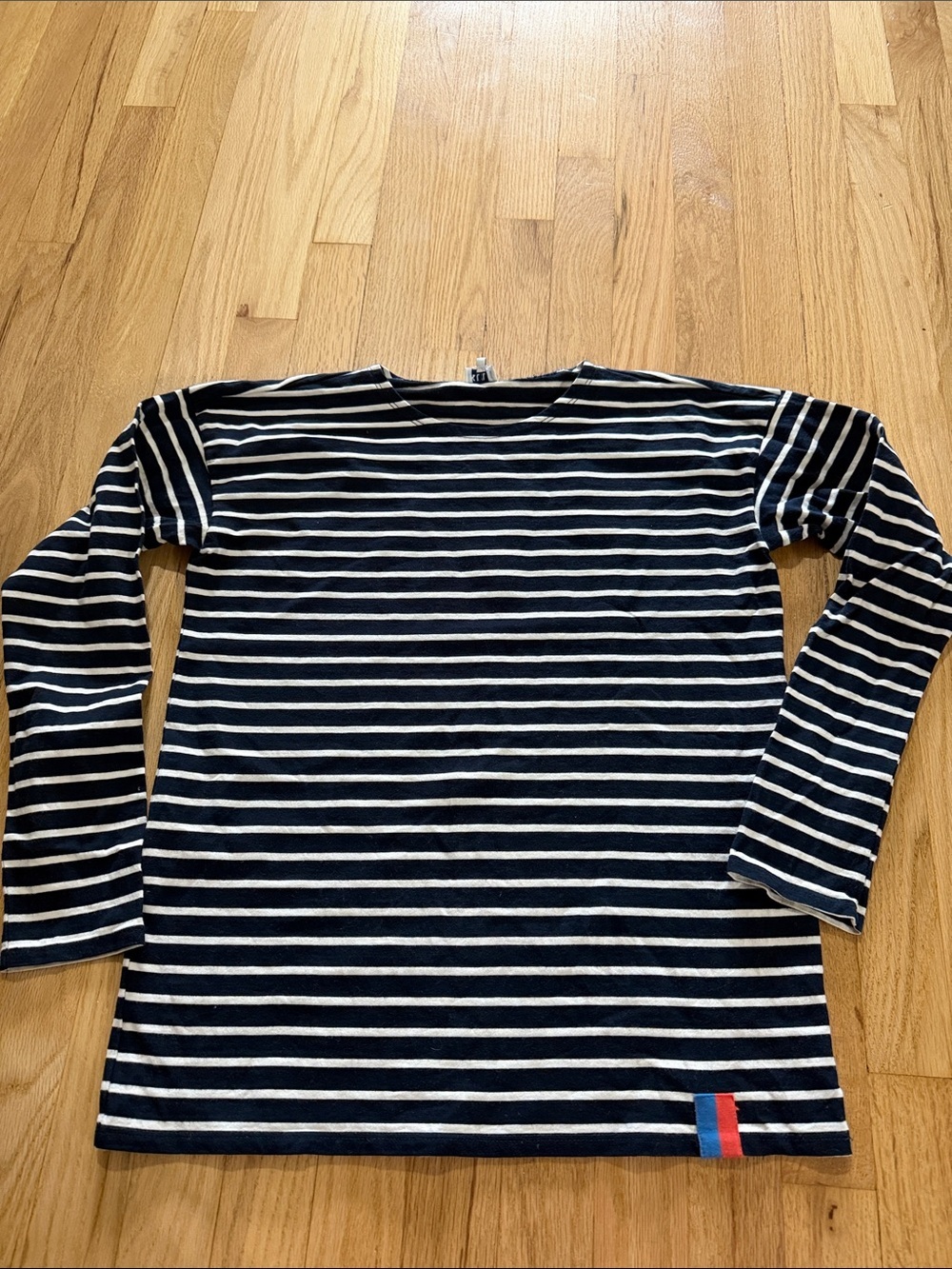 Kule Navy Blue Cream The Striped Modern Long Sz XS